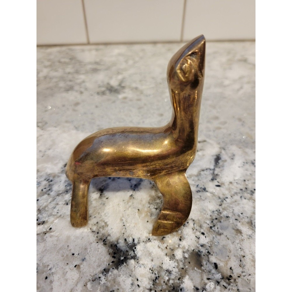 Vintage Solid Brass Seal Sea Lion Figure Marine Animal 4" Tall Paperweight